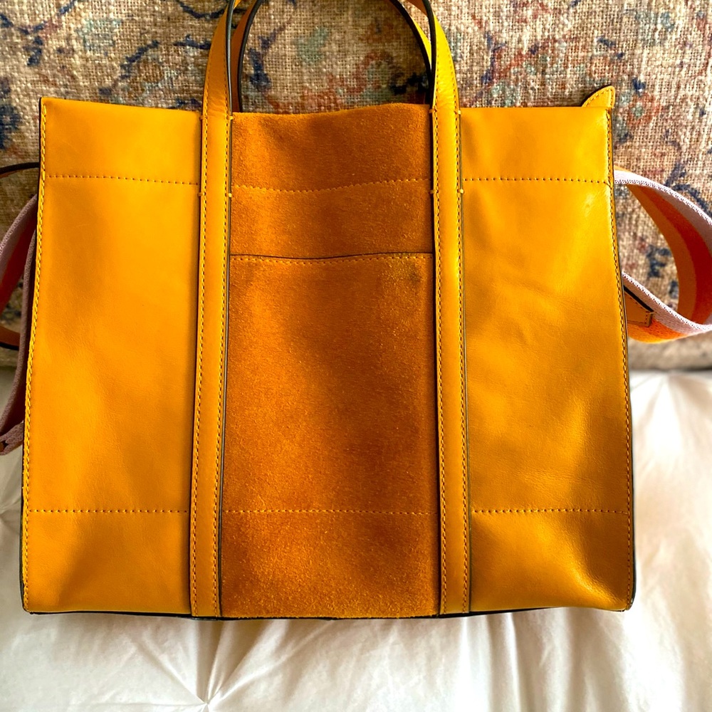 Fossil suede and leather tote